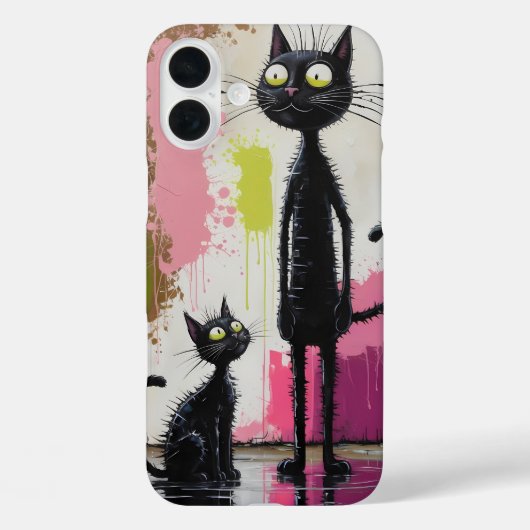 Abstrakte Schwarze Katze Minimalistisch drucken Case-Mate iPhone Hülle (Rückseite)