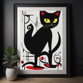 Abstrakte Schwarze Katze Poster
