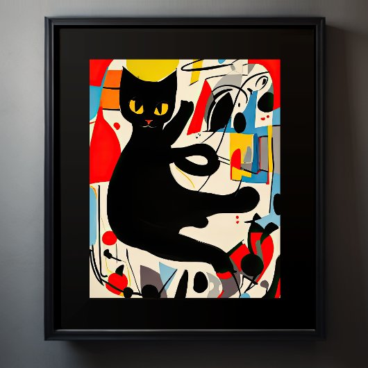 Abstrakte Schwarze Katze Poster