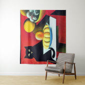 Abstrakte Schwarze Katze Wandteppich (Beispiel)