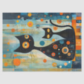 Abstrakte Schwarze Katzen Decoupage Seidenpapier (Vorderseite)
