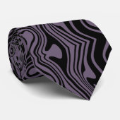 Abstrakte schwarze Lila Linien Krawatte (Gerollt)