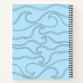 Abstrakte schwarze Linie, blaue Hintergrundfarbe Notizblock (Rückseite)