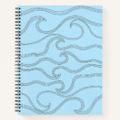 Abstrakte schwarze Linie, blaue Hintergrundfarbe Notizblock (Vorderseite)