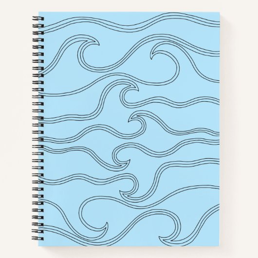 Abstrakte schwarze Linie, blaue Hintergrundfarbe Notizblock (Vorderseite)