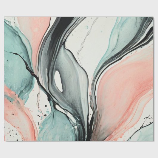 Abstrakte Schwarze Linie Geschenkpapier (Flach)