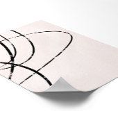 Abstrakte Schwarze Linie Kunst auf Beige Poster (Ecke)