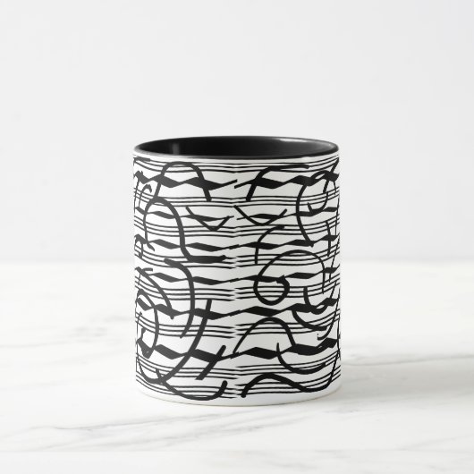 abstrakte schwarze Linien Tasse (Zentrum)