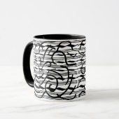 abstrakte schwarze Linien Tasse (Vorderseite Links)