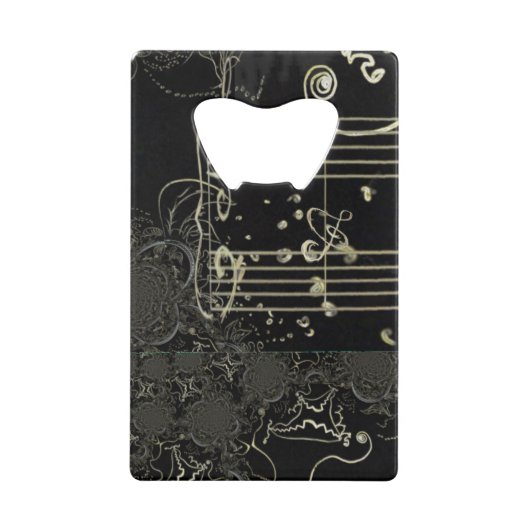 Abstrakte schwarze Musik Geldbeutel Flaschenöffner (Vorderseite)