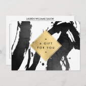 Abstrakte Schwarze Pinselstriche Imitate Gold Gesc (Vorne/Hinten)