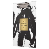 Abstrakte schwarze Pinselstriche mit dem Logo "Gol Klemmbrett (Links)