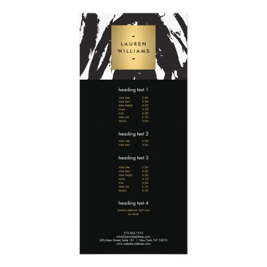 Abstrakte schwarze Pinselstriche mit dem Logo "Gol Werbekarte (Vorne)