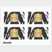 Abstrakte schwarze Pinselstriche Personalisierte S Rechteckiger Aufkleber (Blatt)