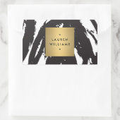 Abstrakte schwarze Pinselstriche Personalisierte S Rechteckiger Aufkleber (Tasche)