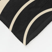 Abstrakte schwarze Retro-Linien Fleecedecke (Ecke)