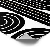 Abstrakte schwarze Retro-Linien Poster (Ecke)