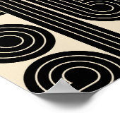 Abstrakte schwarze Retro-Linien Poster (Ecke)