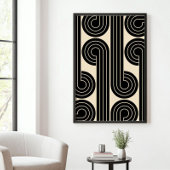 Abstrakte schwarze Retro-Linien Poster