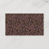 Abstrakte schwarze Rosa und orange Punkte Visitenkarte (Rückseite)