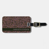 Abstrakte schwarze Rosa und orangefarbene Punkte P Gepäckanhänger (Vorderseite horizontal)