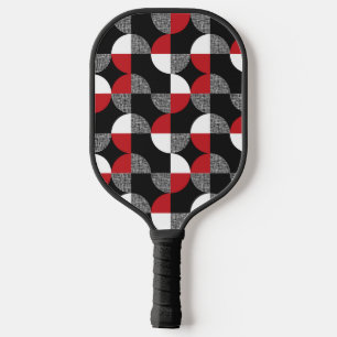 Abstrakte schwarze rote und graue Kreise Pickleball Schläger