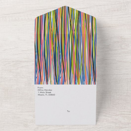 Abstrakte Schwarze Schrift All In One Einladung (Außenbereich)