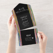 Abstrakte Schwarze Schrift All In One Einladung (Abreißen)