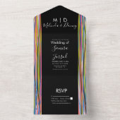 Abstrakte Schwarze Schrift All In One Einladung (Innen Boden)