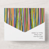 Abstrakte Schwarze Schrift All In One Einladung (Rückseite)