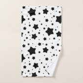 Abstrakte schwarze Sterne Badhandtuch Set (Handtuch)