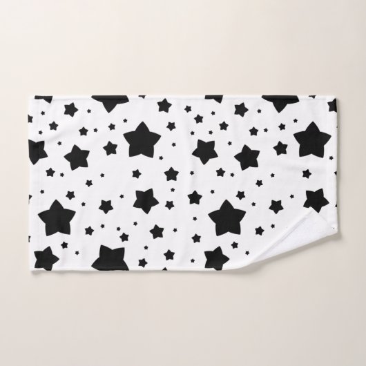 Abstrakte schwarze Sterne Badhandtuch Set (Handtuch)