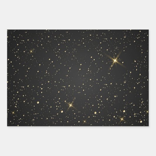 Abstrakte Schwarze Sternennacht Geschenkpapier Set (Vorderseite 2)