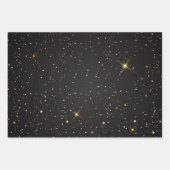 Abstrakte Schwarze Sternennacht Geschenkpapier Set (Vorderseite)