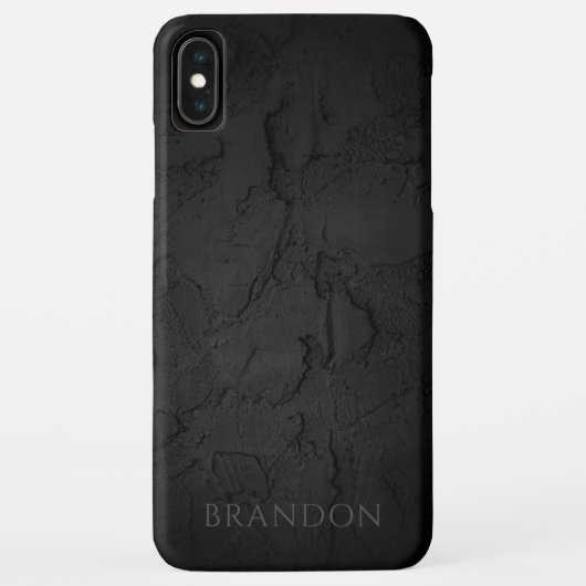 Abstrakte schwarze Textur Personalisierter Name Case-Mate iPhone Hülle (Rückseite)