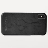 Abstrakte schwarze Textur Personalisierter Name Case-Mate iPhone Hülle (Rückseite (Horizontal))