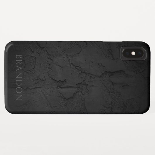 Abstrakte schwarze Textur Personalisierter Name Case-Mate iPhone Hülle (Rückseite (Horizontal))