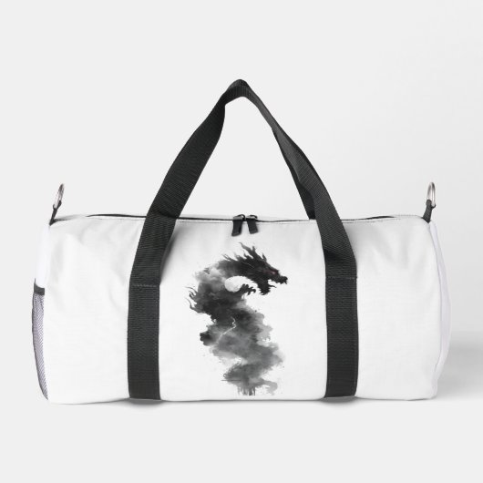 Abstrakte schwarze Tinte Rauch Drache Fantasy-Tasc Duffle Bag (Rückseite)