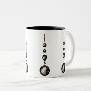 Abstrakte schwarze Tinte Wassertropfen in Linie Zweifarbige Tasse