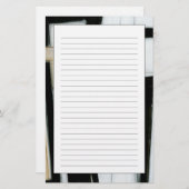 Abstrakte schwarze u. weiße Malerei Briefpapier (Vorne/Hinten)