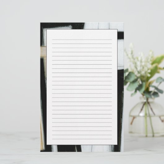Abstrakte schwarze u. weiße Malerei Briefpapier (Stehend Vorderseite)