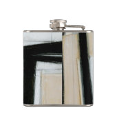 Abstrakte schwarze u. weiße Malerei Flachmann (Rückseite)