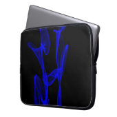 ABSTRAKTE schwarze und blaue Laptop-Hülsen Laptopschutzhülle (Vorderseite Links)