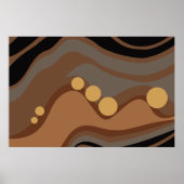 Abstrakte schwarze und braune Ebbe Poster (Vorne)
