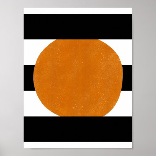 Abstrakte, schwarze und gelbe Elemente - Orange Fo Poster (Vorne)
