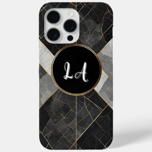 Abstrakte schwarze und goldene dekorative Geometri Case-Mate iPhone Hülle