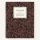 Abstrakte schwarze und rosa Punkte Personalisiert Notizblock (Vorderseite)