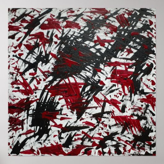 Abstrakte schwarze und rote Markierungen Poster (Vorne)