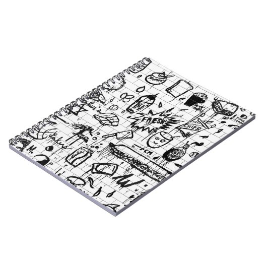 ABSTRAKTE SCHWARZE UND WEISSE BILDUNG NOTIZBLOCK (Linke Seite)