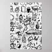 ABSTRAKTE SCHWARZE UND WEISSE BILDUNG POSTER (Vorne)